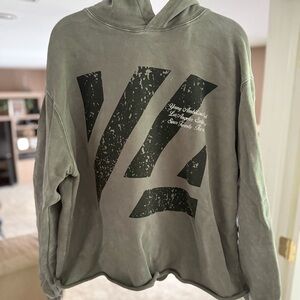 Grey YoungLa (cropped) Graphic Hoodie